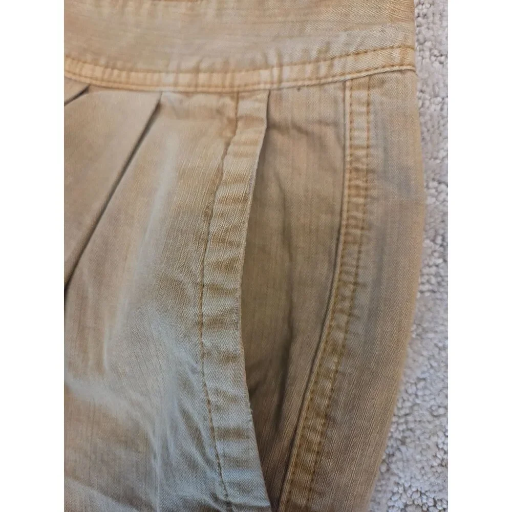 Free People Pants Women Size 8 Camel Light Gold Double Pleated Wide Leg
